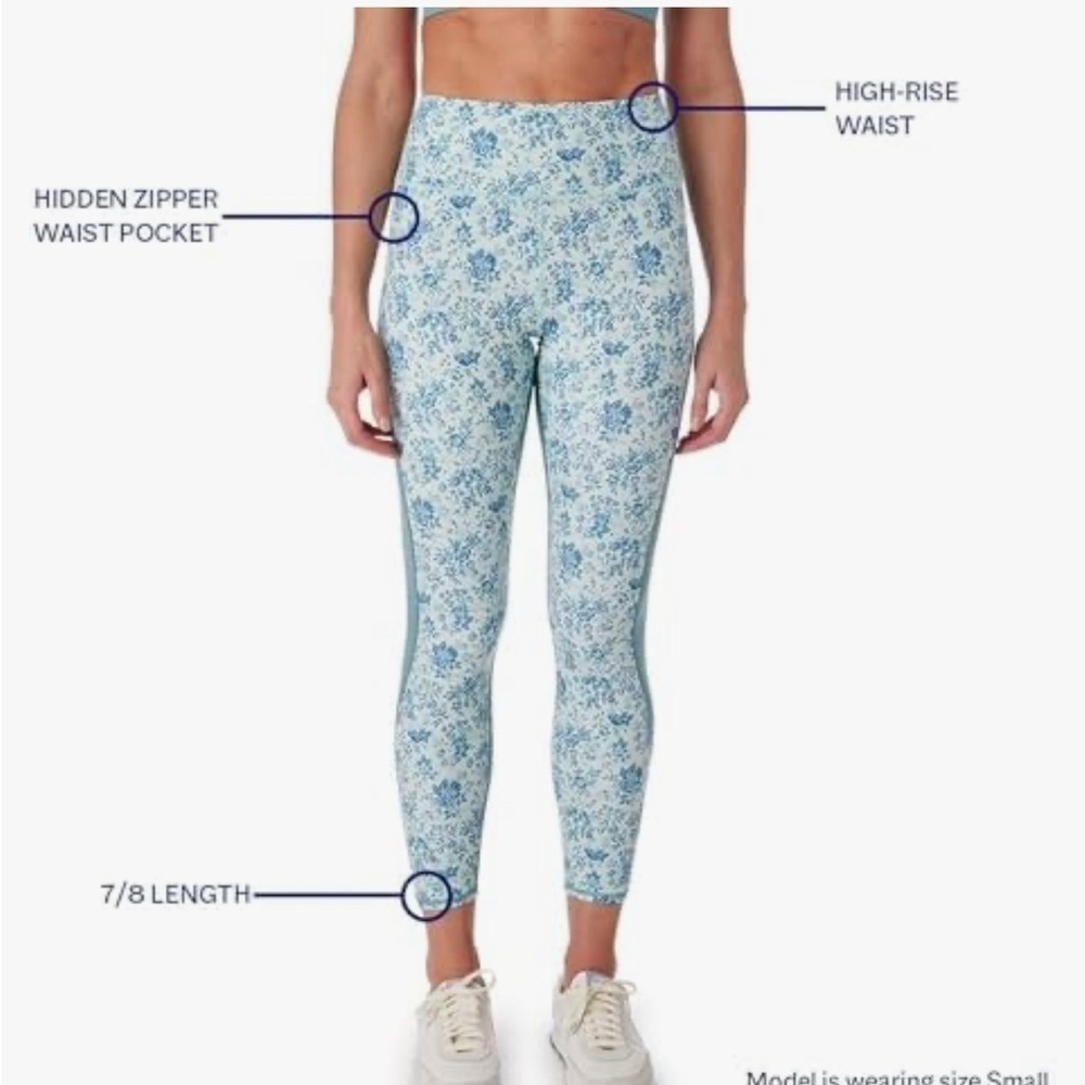 Fair Harbor Bayview Legging Womens Athletic Floral 7/8 Length Leggings Sz Small - Picture 2 of 9